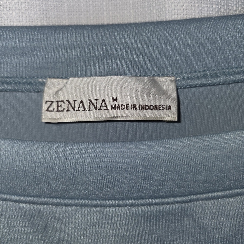 Zenana Outfitters Light Blue Cropped Sweatshirt - Picture 2 of 7